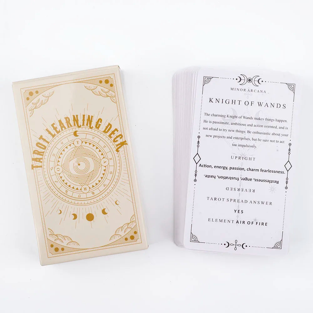 Tarot Learning Deck for Beginners 81 Cards Fortune Telling Game with English Meanings
