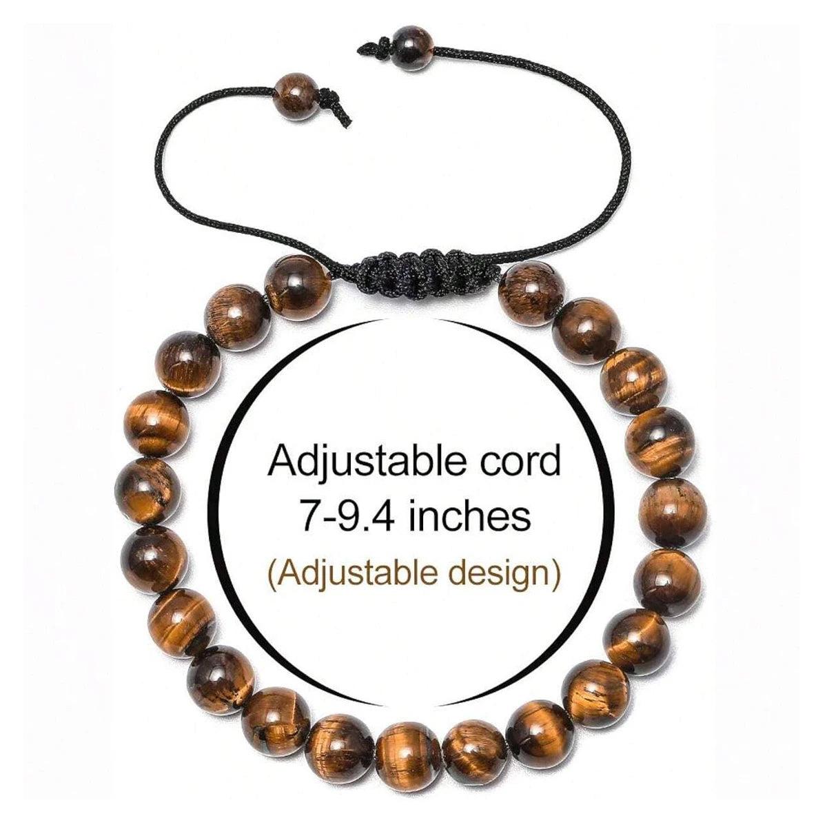 Natural 8mm HANDMADE Tiger Eyes Lava Rock Bracelet