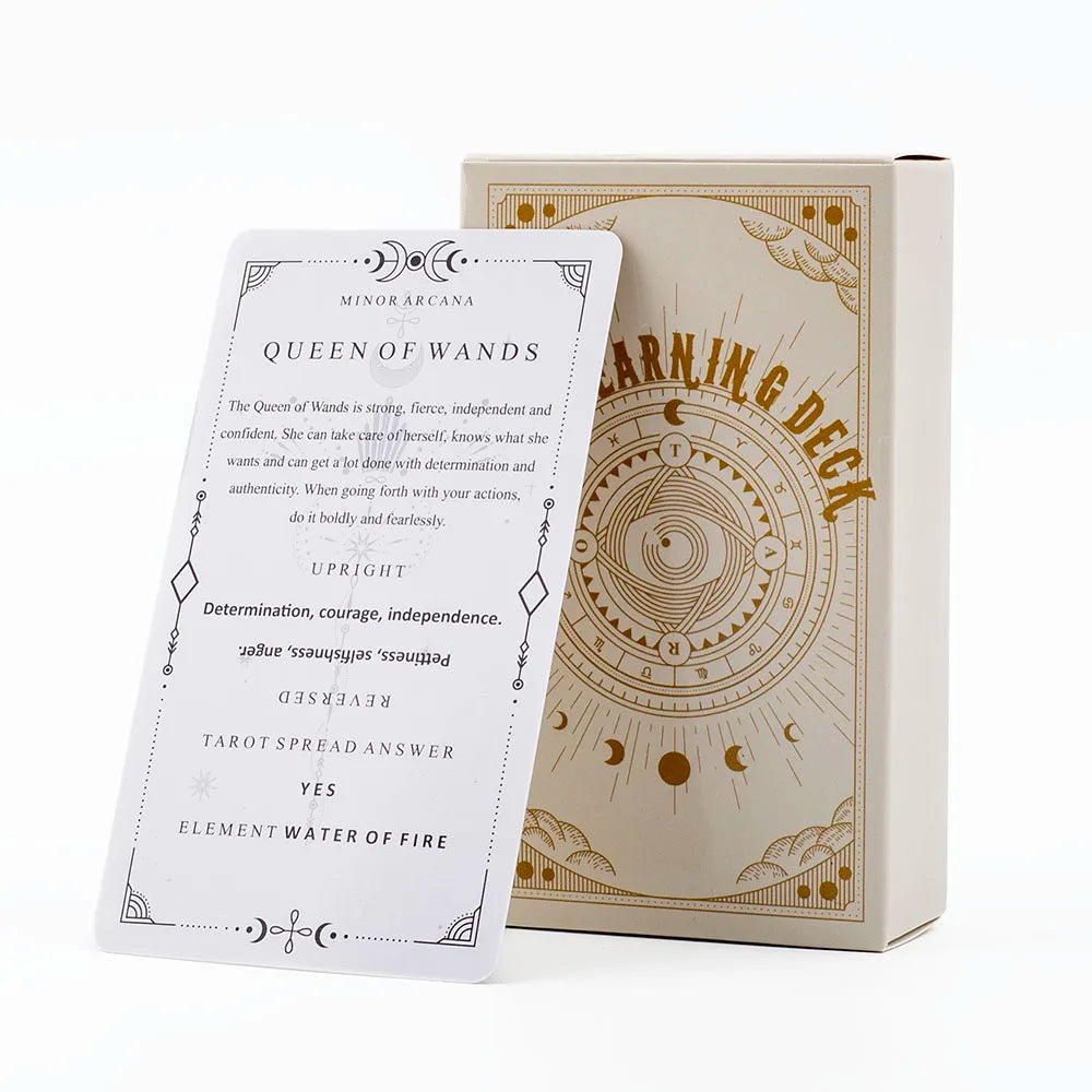 Tarot Learning Deck for Beginners 81 Cards Fortune Telling Game with English Meanings
