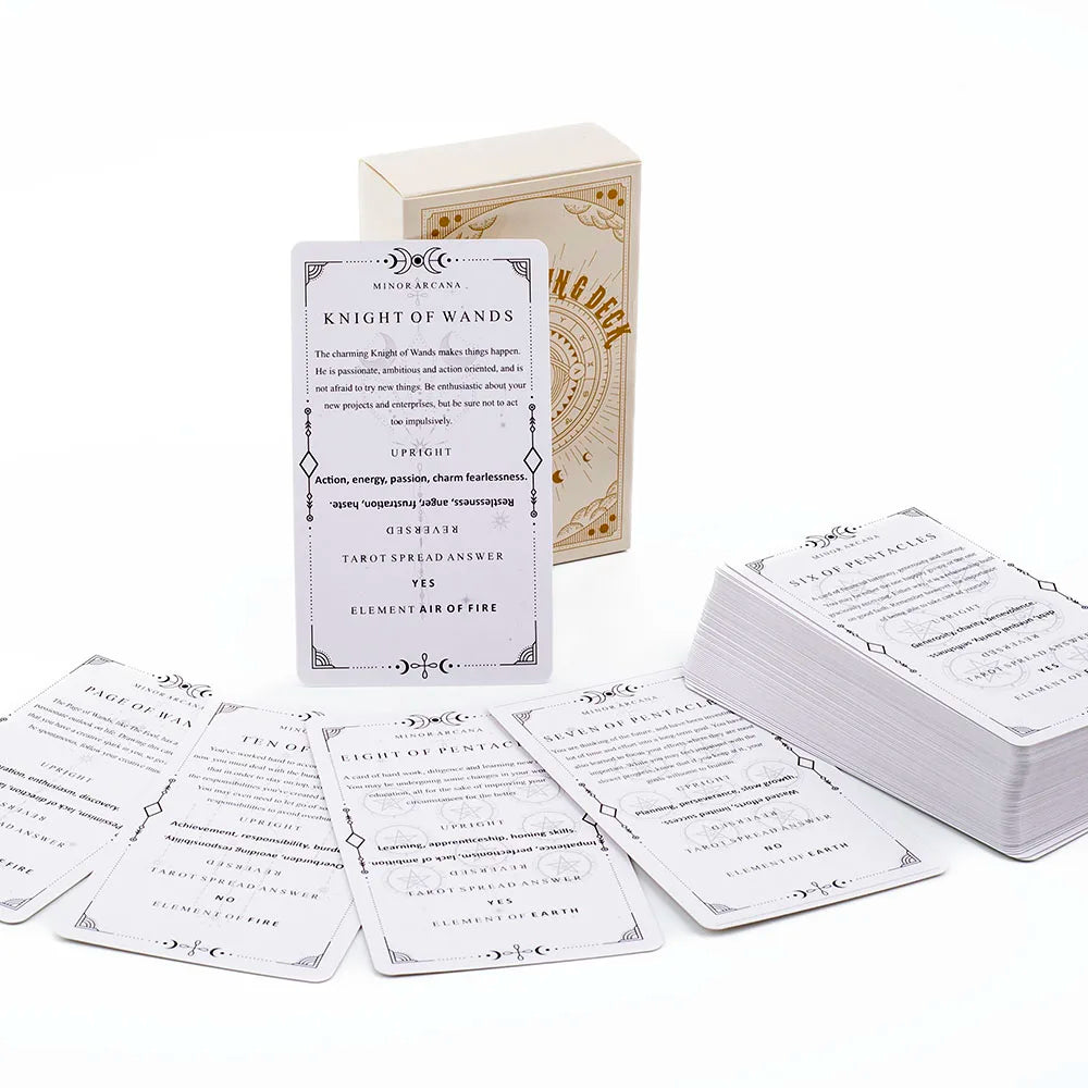 Tarot Learning Deck for Beginners 81 Cards Fortune Telling Game with English Meanings