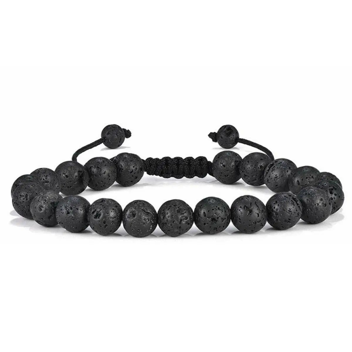 Natural 8mm HANDMADE Tiger Eyes Lava Rock Bracelet