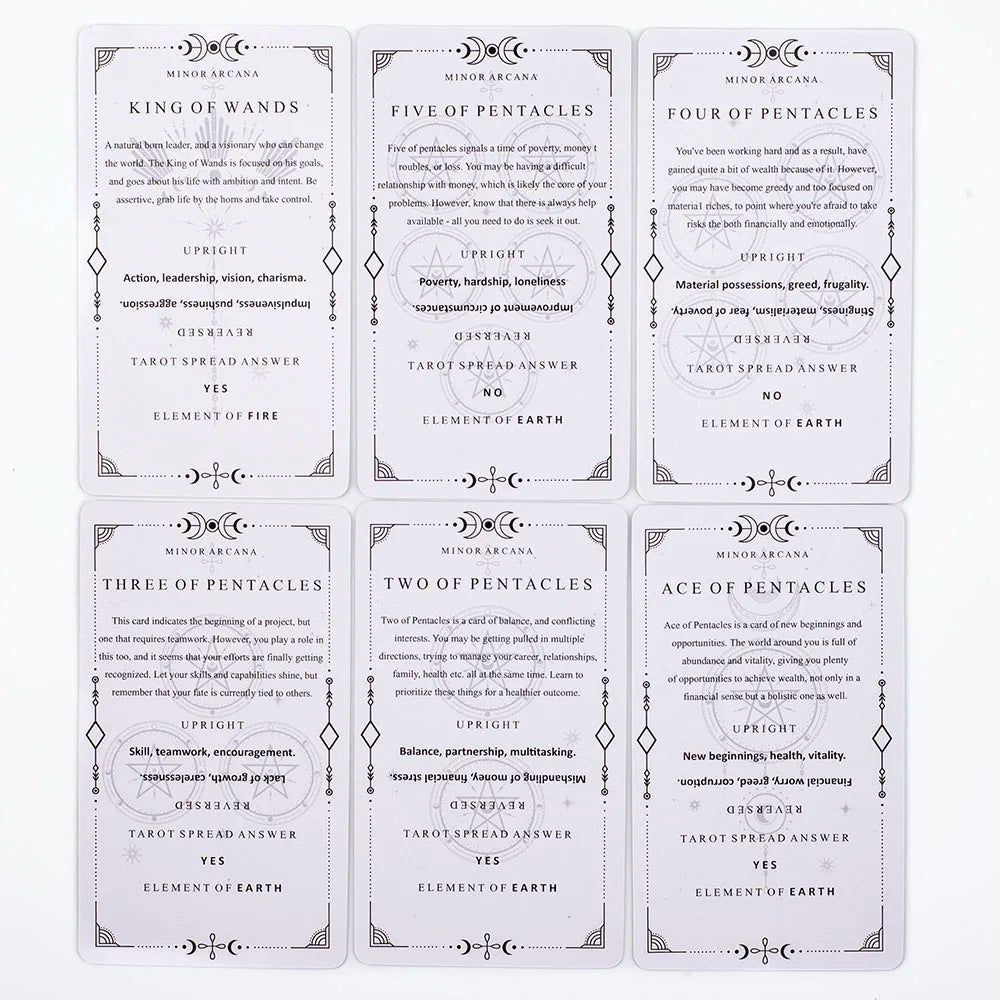 Tarot Learning Deck for Beginners 81 Cards Fortune Telling Game with English Meanings