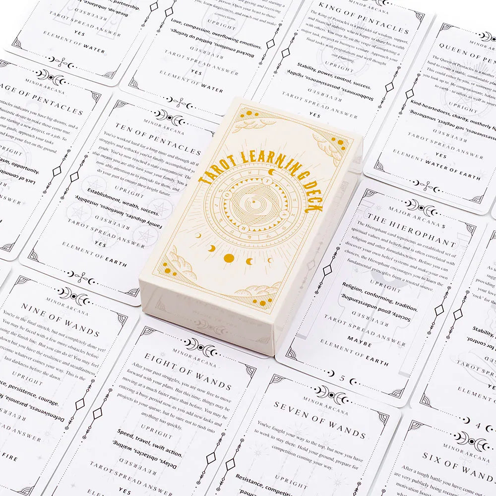 Tarot Learning Deck for Beginners 81 Cards Fortune Telling Game with English Meanings