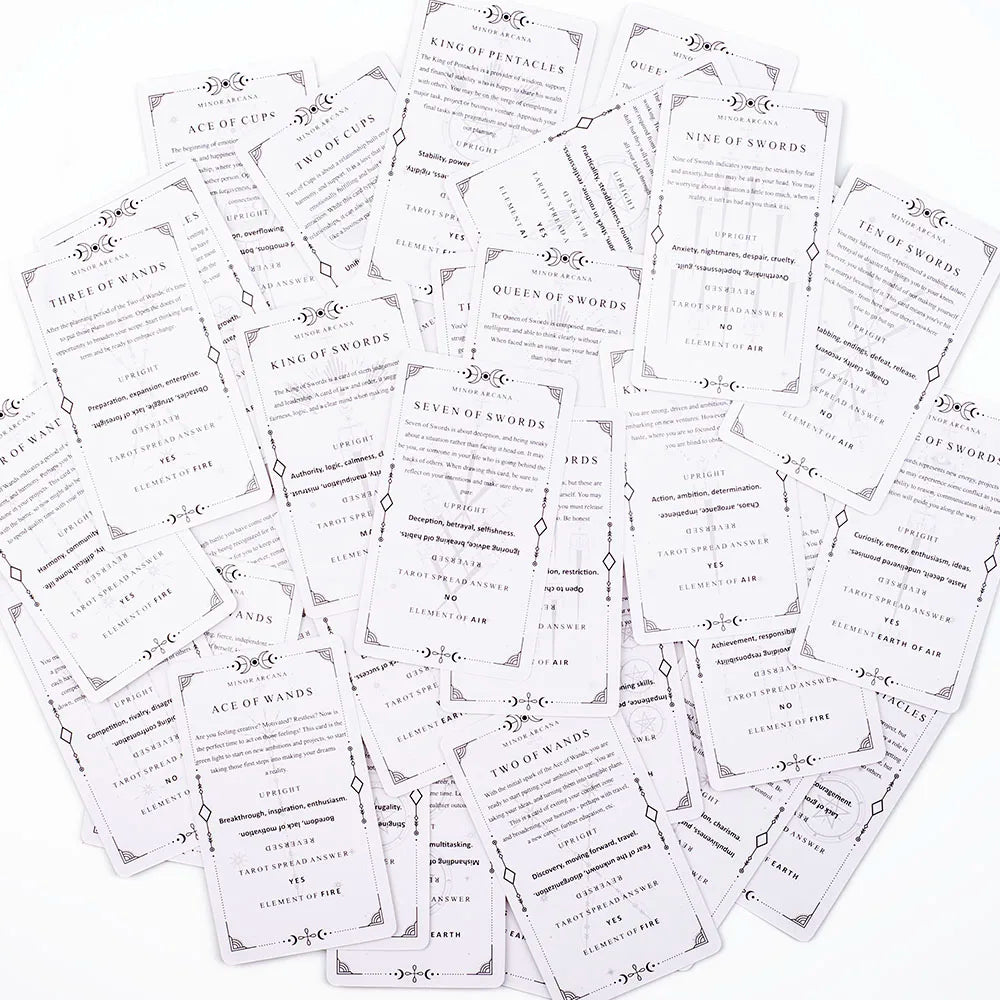 Tarot Learning Deck for Beginners 81 Cards Fortune Telling Game with English Meanings