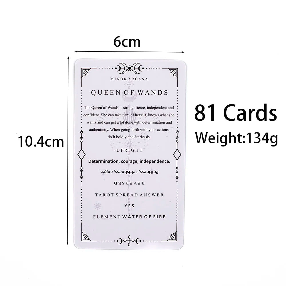 Tarot Learning Deck for Beginners 81 Cards Fortune Telling Game with English Meanings