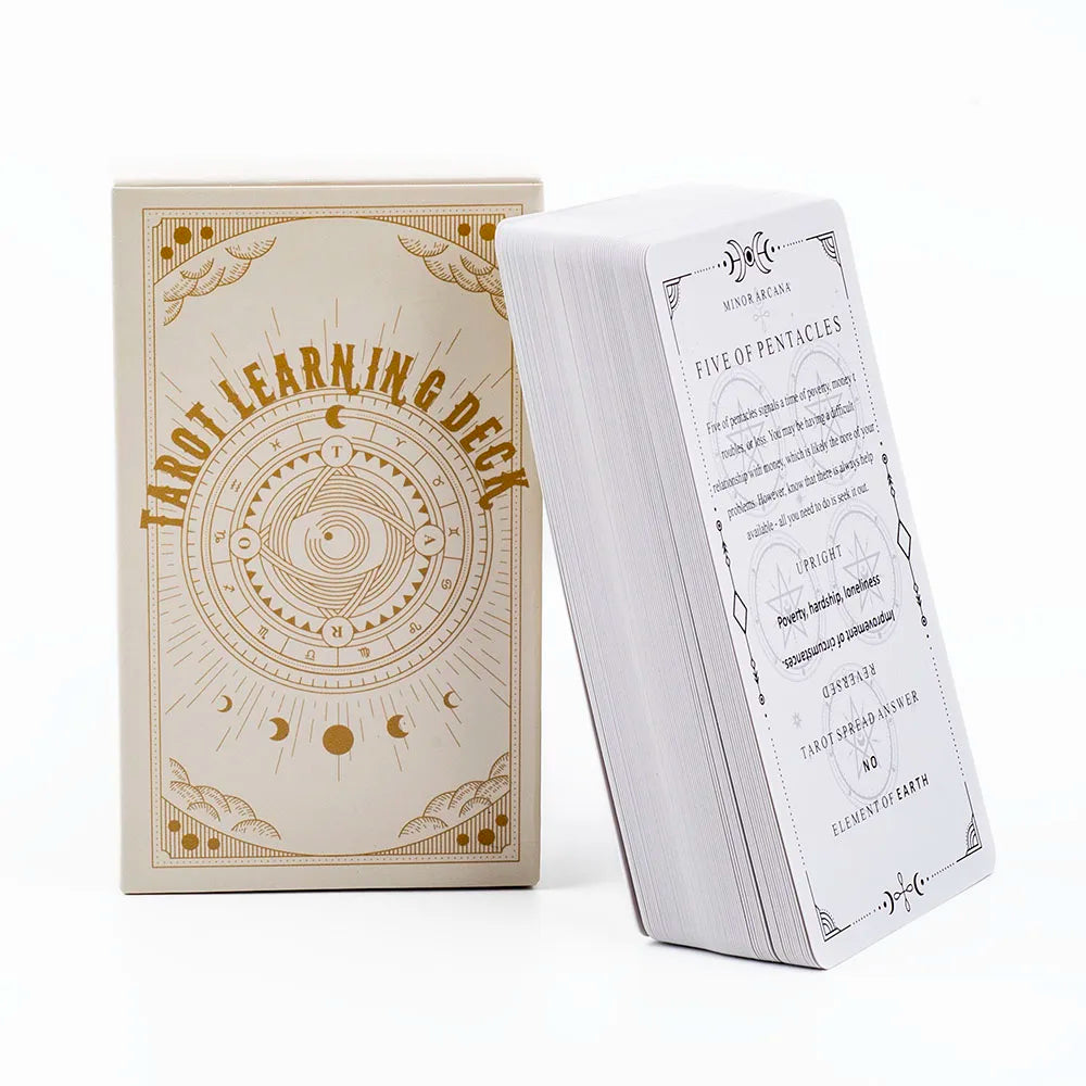 Tarot Learning Deck for Beginners 81 Cards Fortune Telling Game with English Meanings